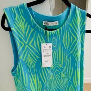 Zara Green Print Jacquard Knit (L)